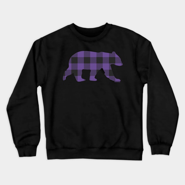 Purple Gay Bear Buffalo Plaid Check Bear | BearlyBrand Crewneck Sweatshirt by The Bearly Brand